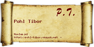 Pohl Tibor névjegykártya